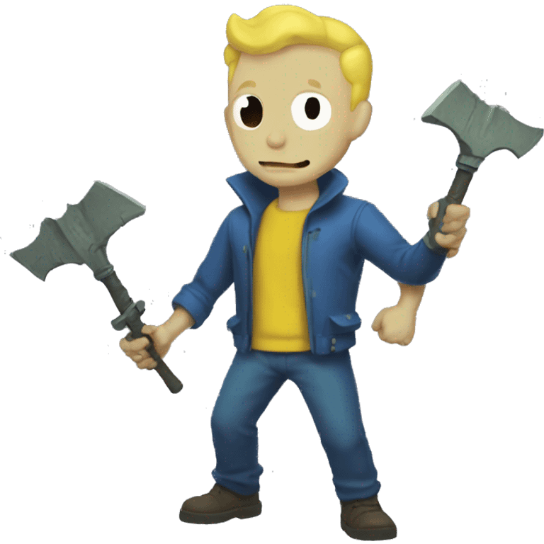 Vault boy as a ghoul emoji