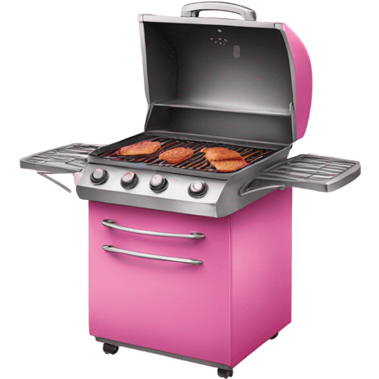 Pink cooking grill with glitter emoji