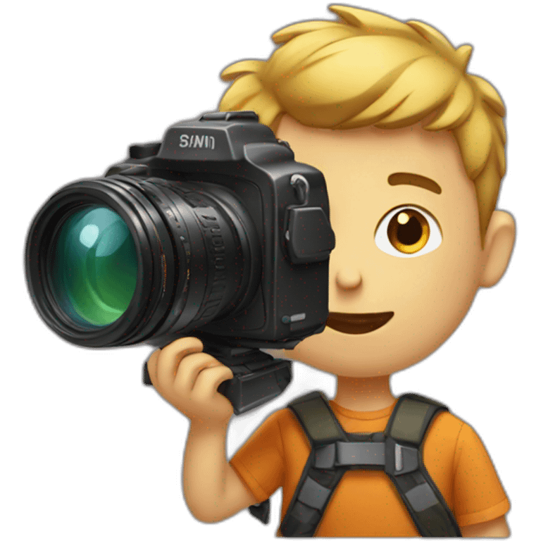 a boy with a camera emoji