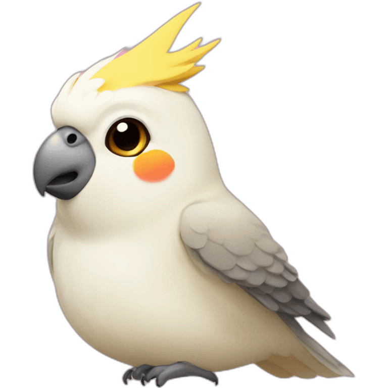 cockatiel with bow emoji