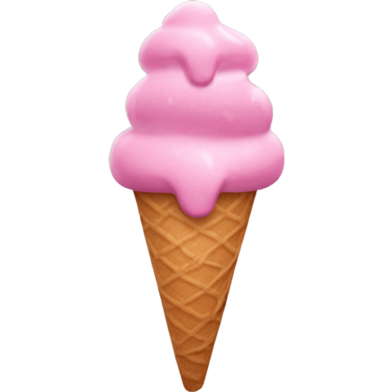 ice cream with pink sauce  emoji