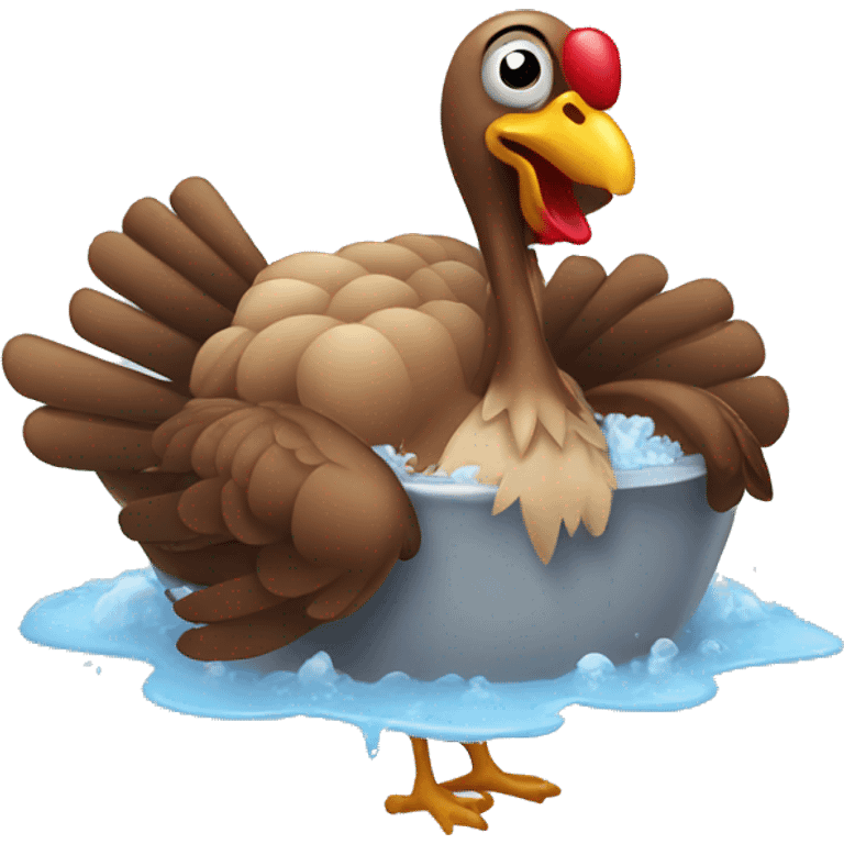 Turkey Taking a bath emoji