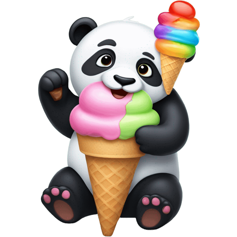 Panda eating ice cream emoji