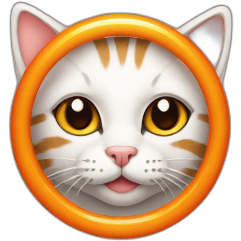 cat in Shiny orange ring emoji