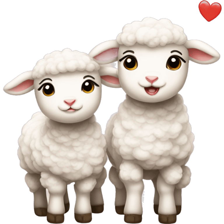 Little lambs in love   emoji