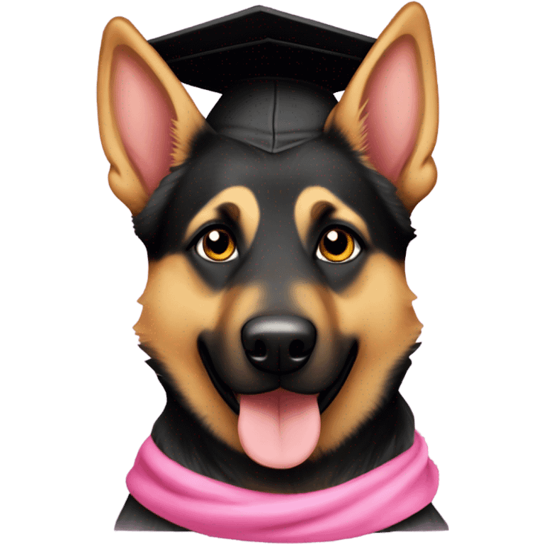 pink german shepherd graduatedç emoji