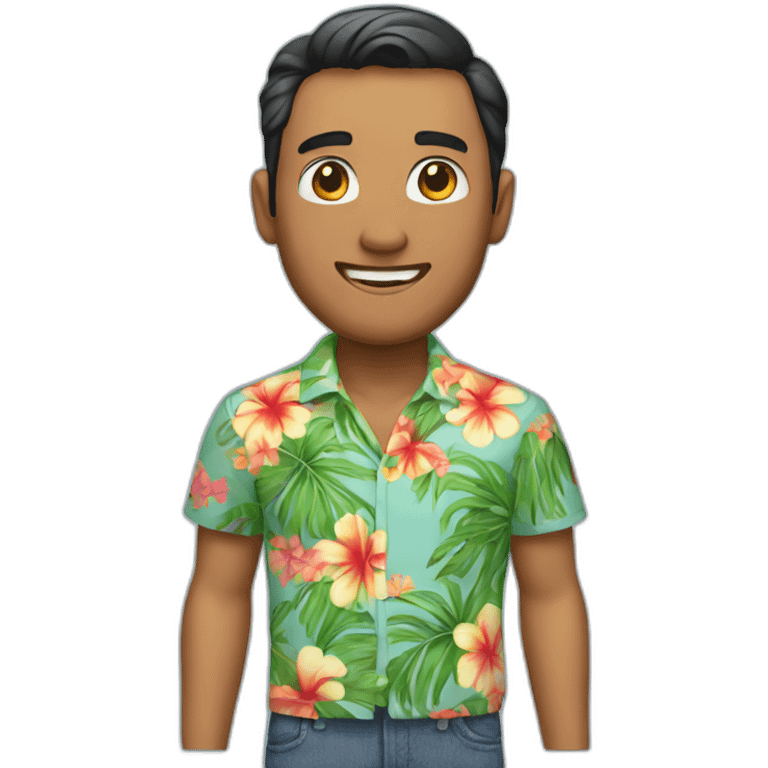 A man with a Hawaiian shirt emoji