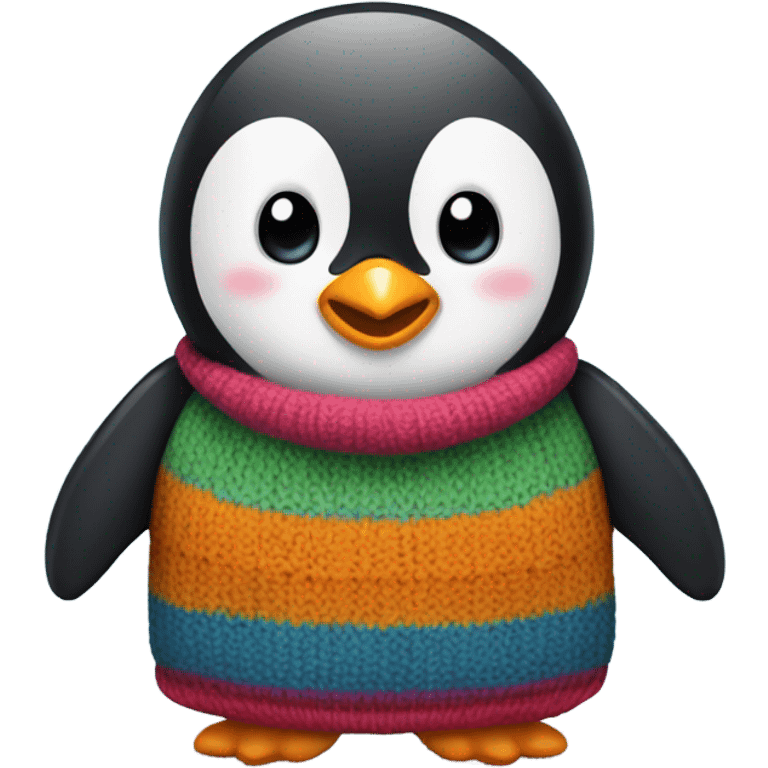 cute penguin in a big sweater emoji