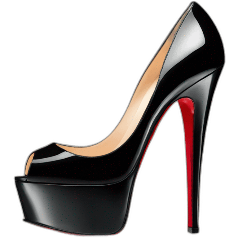 Louboutin Black patent Leather Lady Peep Toe Platform emoji