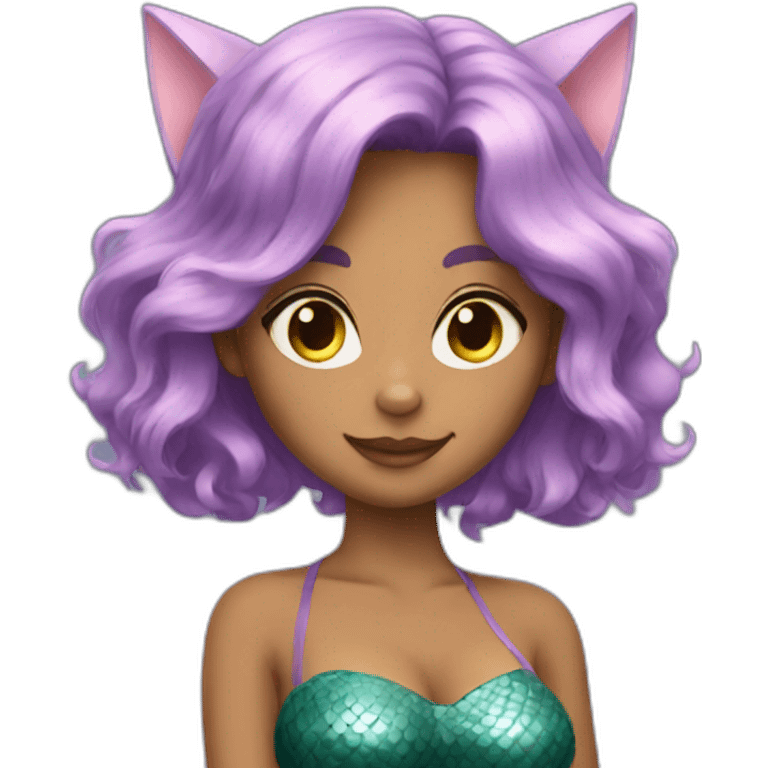 Catgirl with mermaid hair emoji