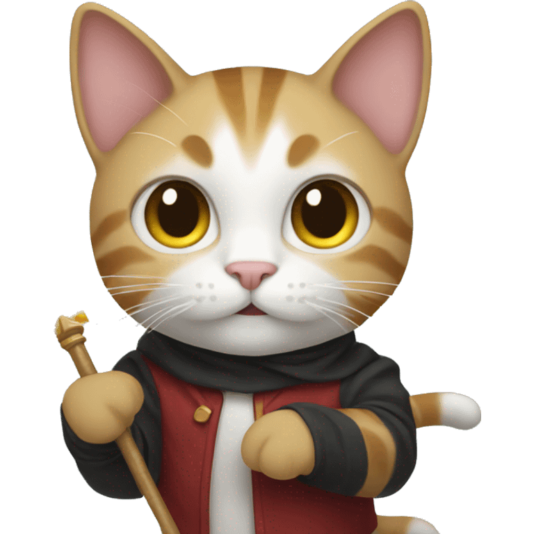 Cat holding a wand emoji