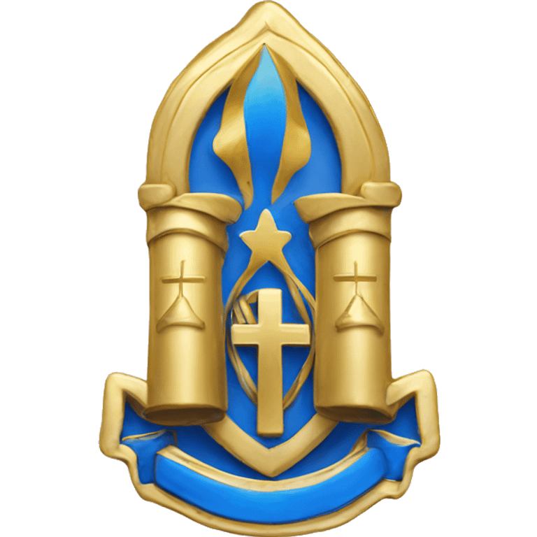 Badge of prayer, gold and blue  emoji