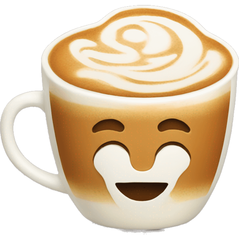 mug with latte art emoji