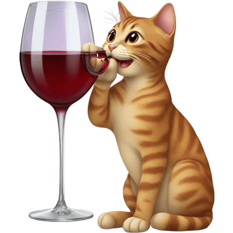 Cat drinking wine emoji