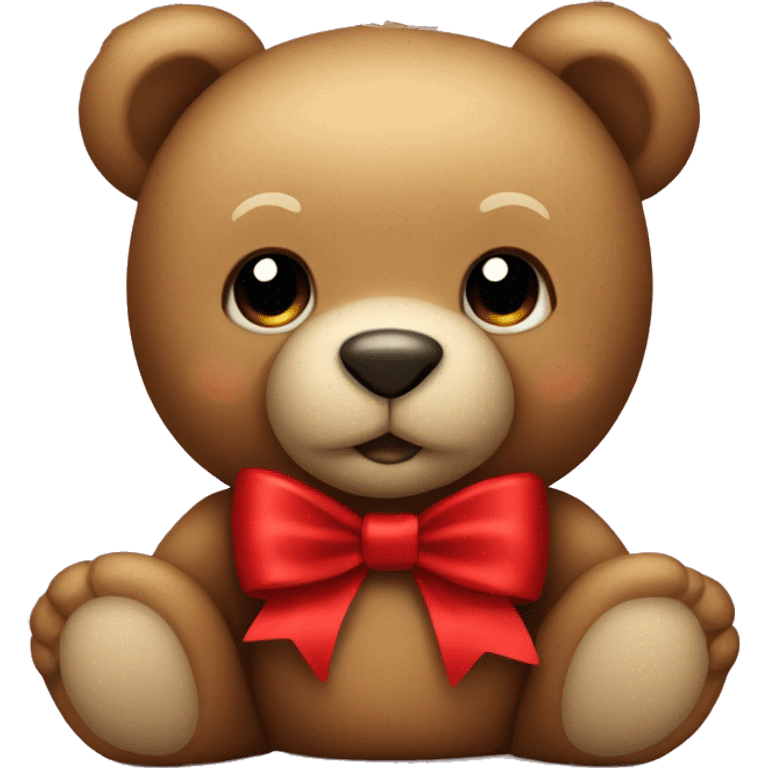 teddy bear wearing a red bow emoji