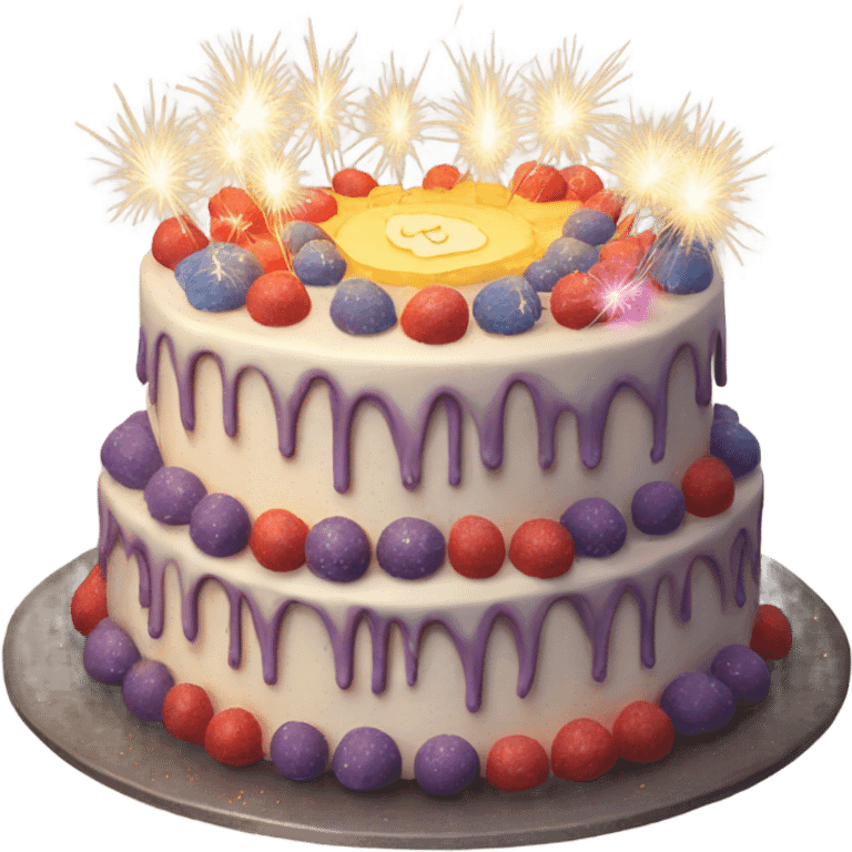 Cake with sparklers emoji