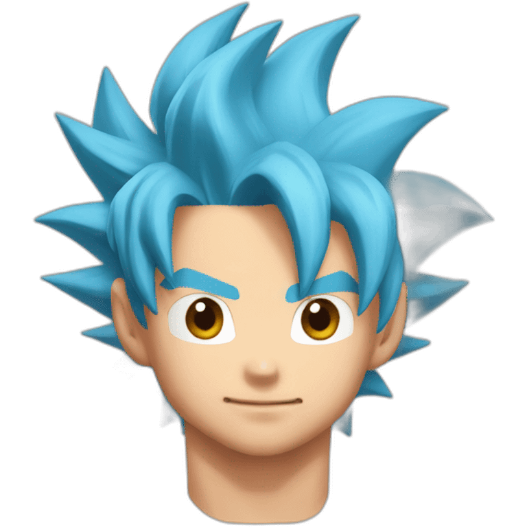 Goku blue colour hair upper body emoji