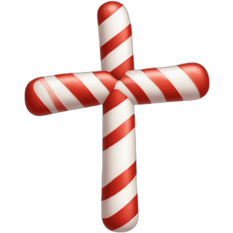 two white red Candy Cane Cross like an X emoji