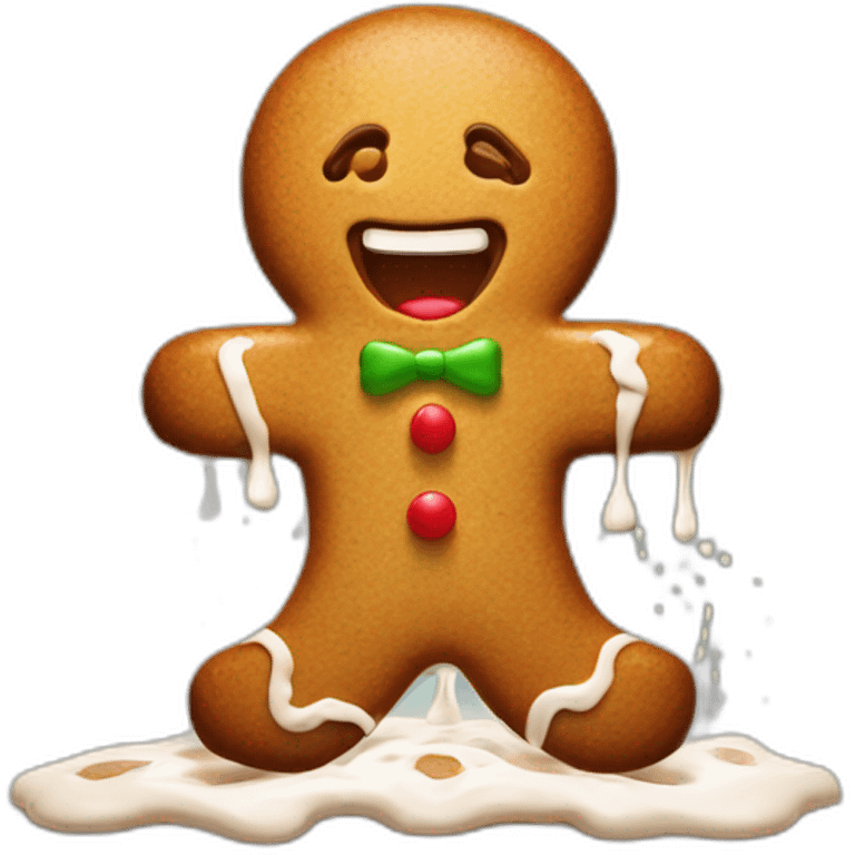 Gingerbread man melting in the oven emoji