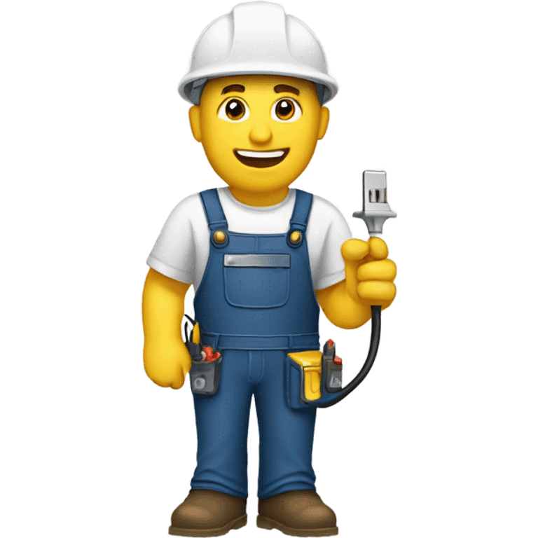 electrician holding a plug emoji