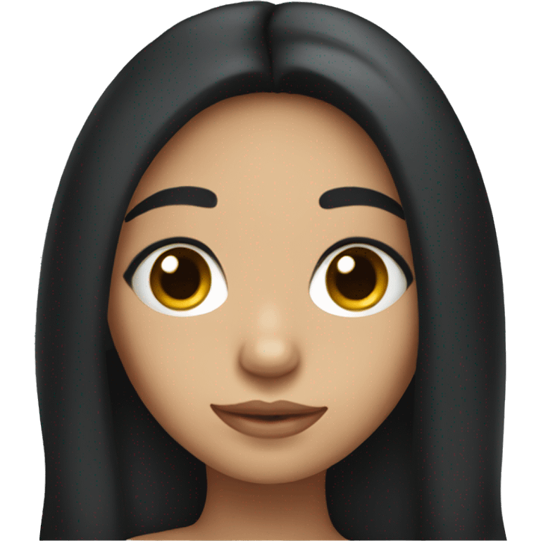 Pretty hispanic girl with big eyes and long black hair emoji