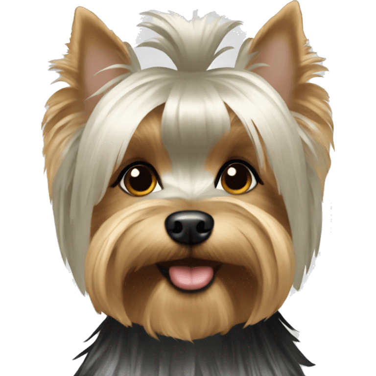 Silver-blond Yorkie emoji