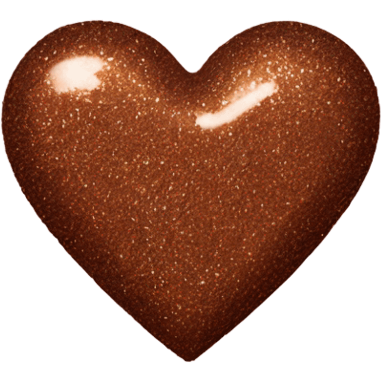 One Brown glitter heart emoji