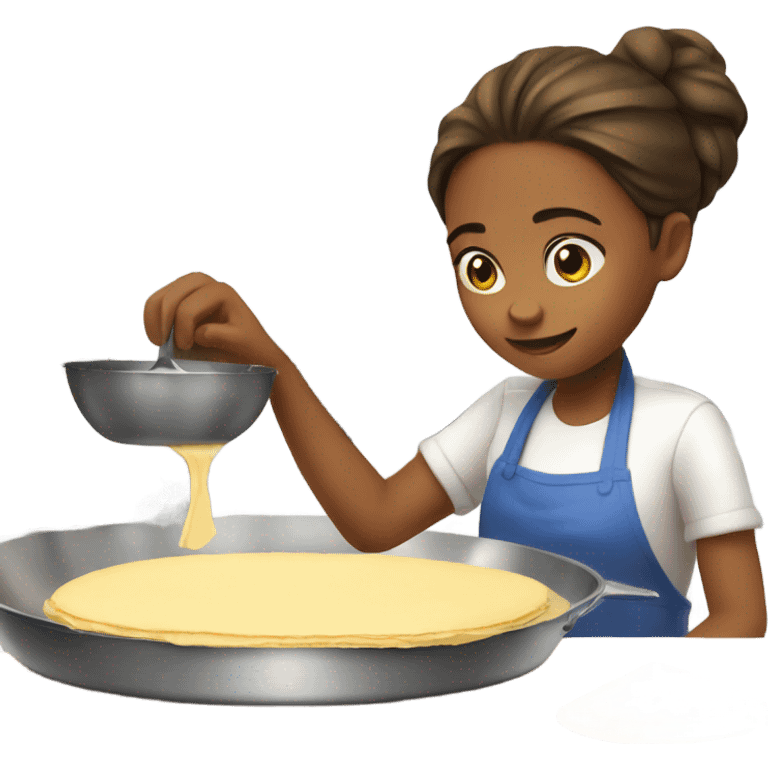 Girl making crepe emoji