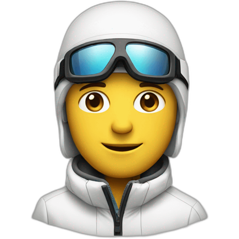 White Guy face dressed for ski and glass  emoji