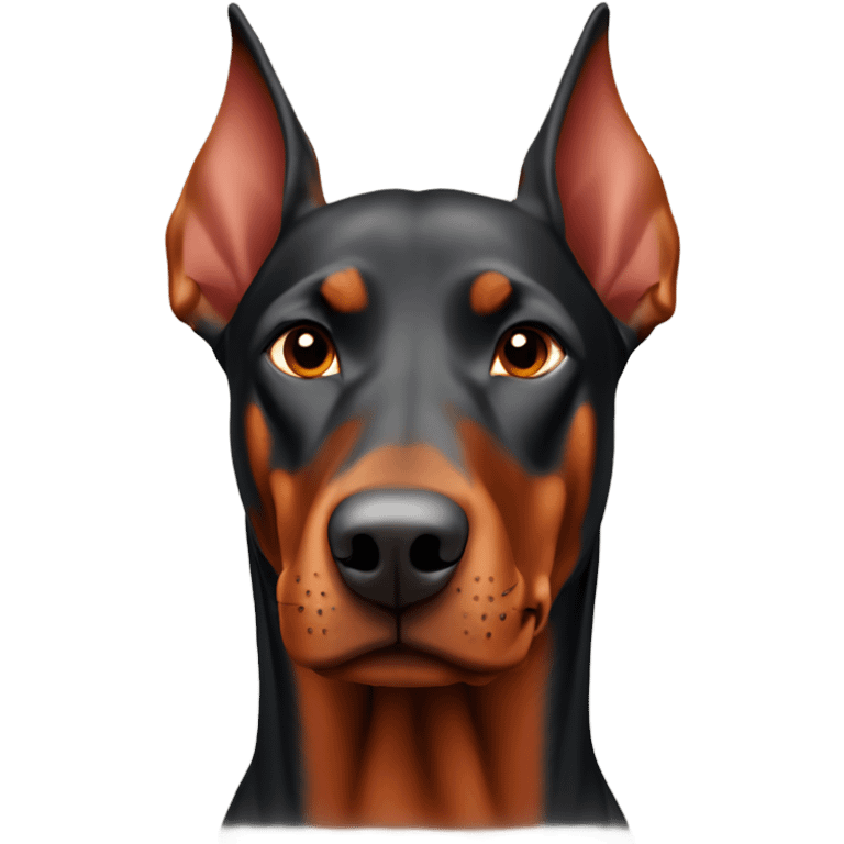 A red and rust Doberman emoji