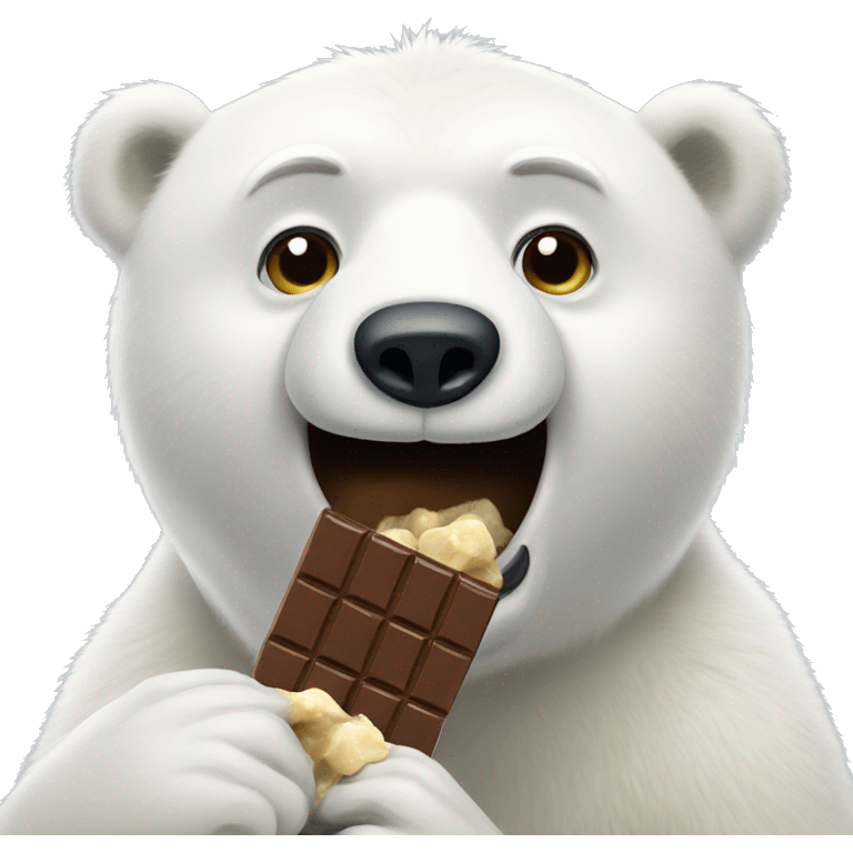 polar bear eating chocolate  emoji