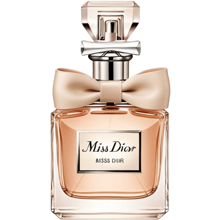 Classic miss dior eau de parfum, bow bottle, low, beige emoji