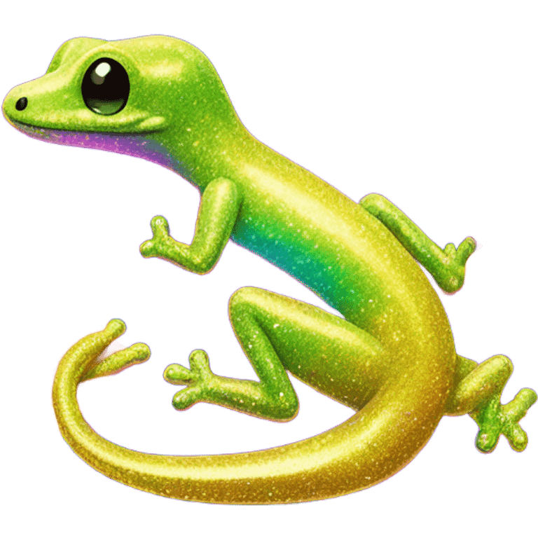 Lisa frank glitter gecko with a lily emoji