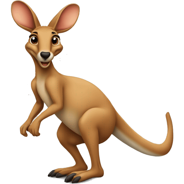 kicking kangaroo cartoon emoji