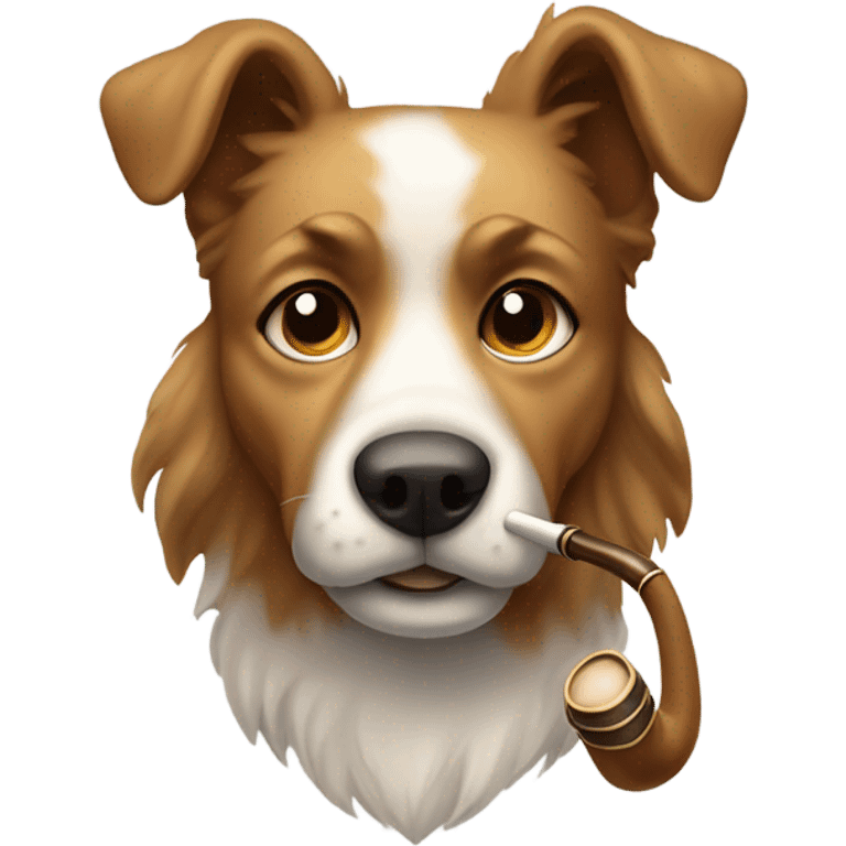 Dog smoking pipe emoji