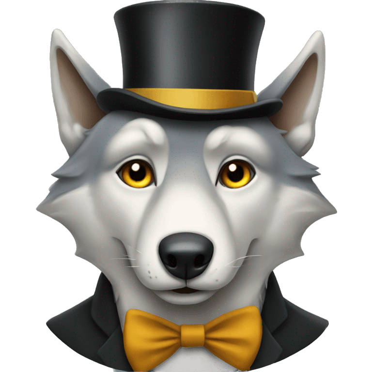 Wolf in a top hat  emoji