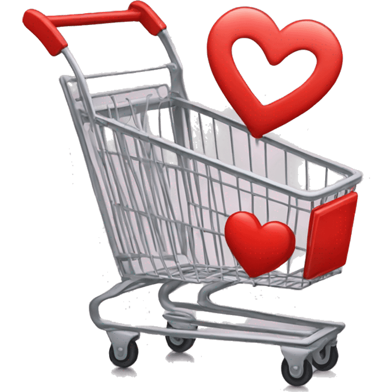 shopping cart with heart emoji