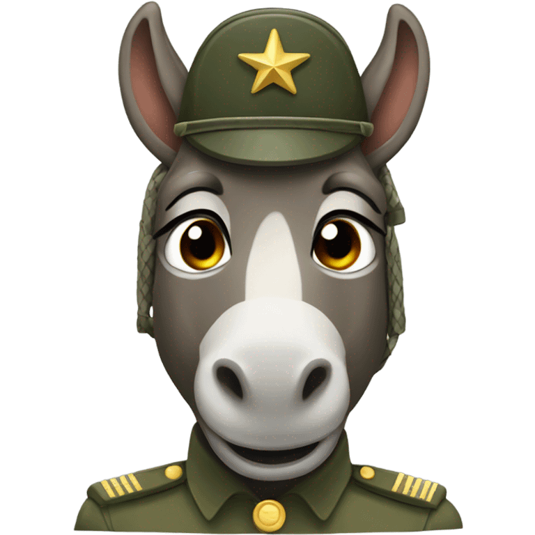 Donkey in military uniform  emoji