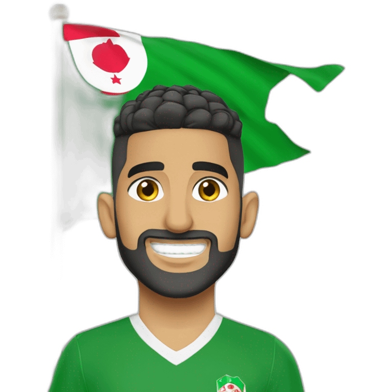 Riyad mahrez with Algerian flag  emoji