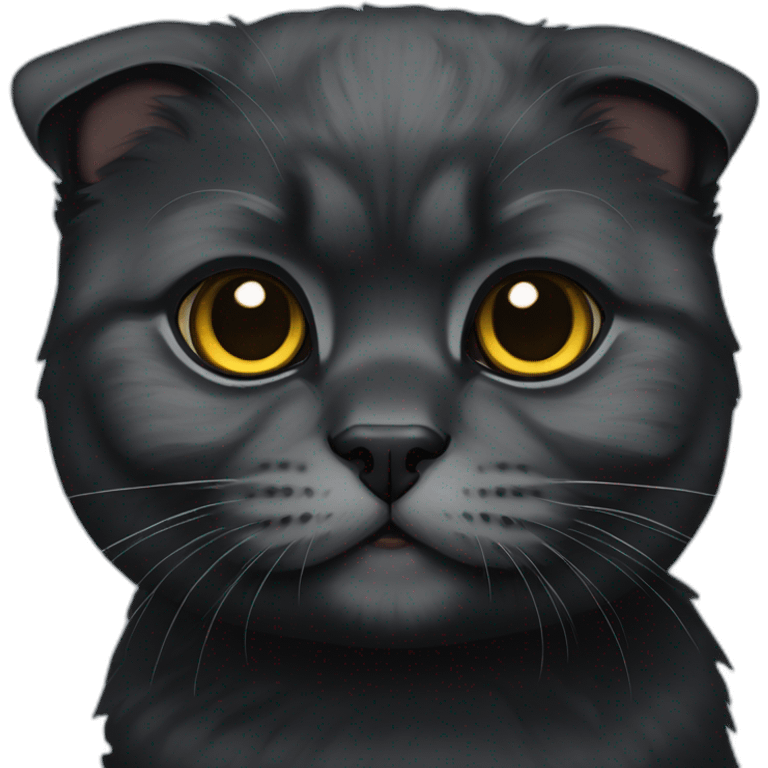 total black scottish fold cat emoji