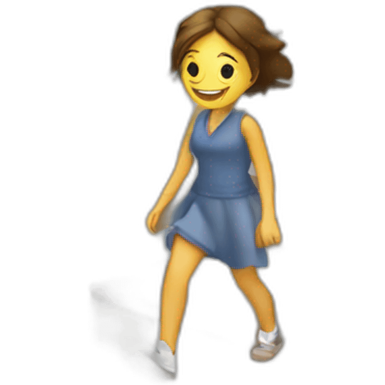 Girl walking down spiral staircase emoji