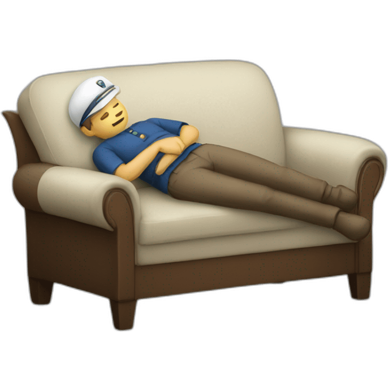 seafarer sleeping on a sofa emoji