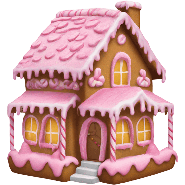 Pink gingerbread house  emoji