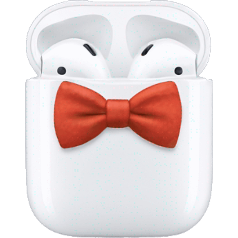 Airpods with bowtie emoji