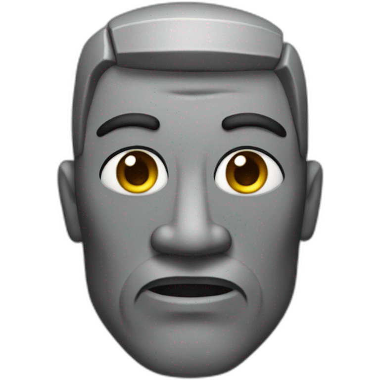 Moai BodyBuilder with grey skin emoji