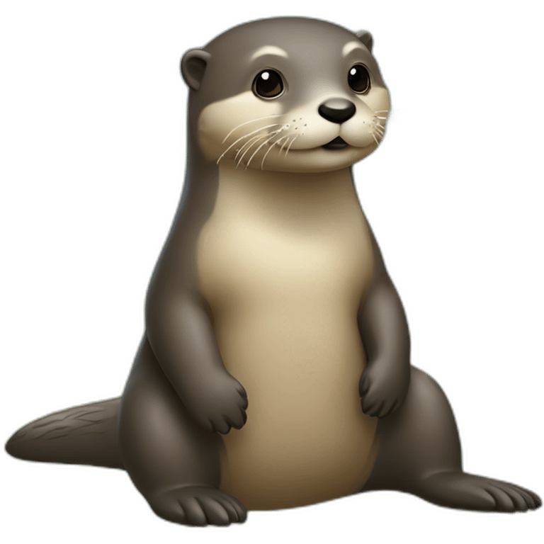 Une loutre sur une personne emoji