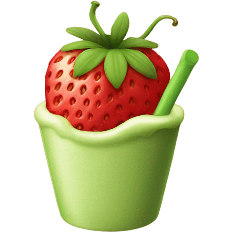 Strawberry matcha  emoji