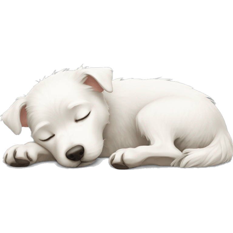 White terrier sleeping emoji