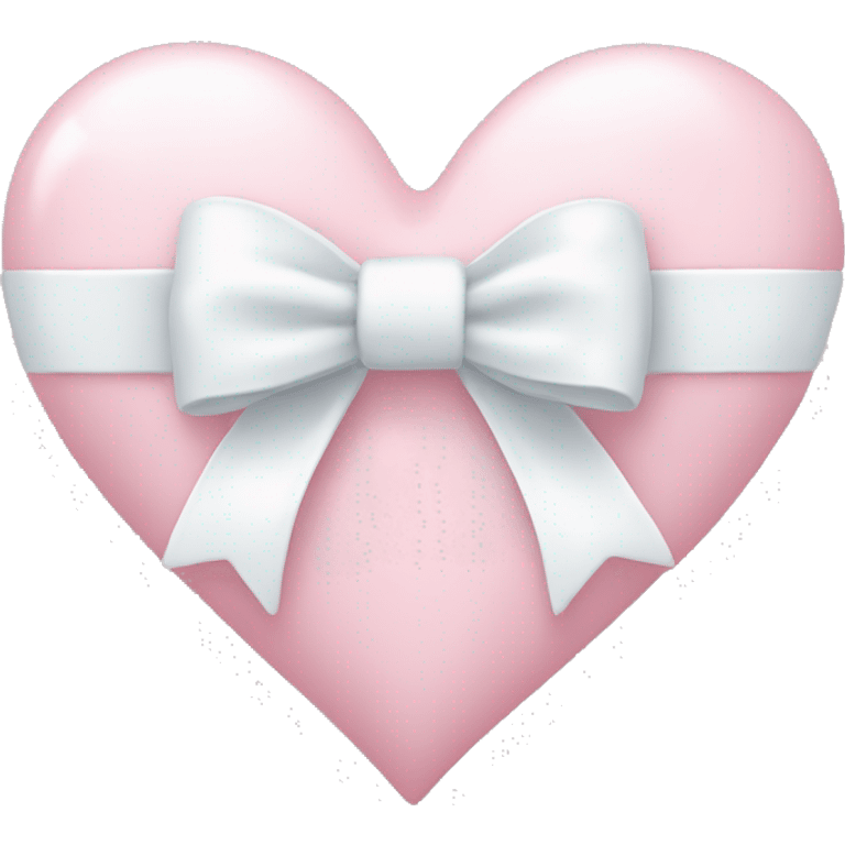 Pastel pink heart with white bow emoji