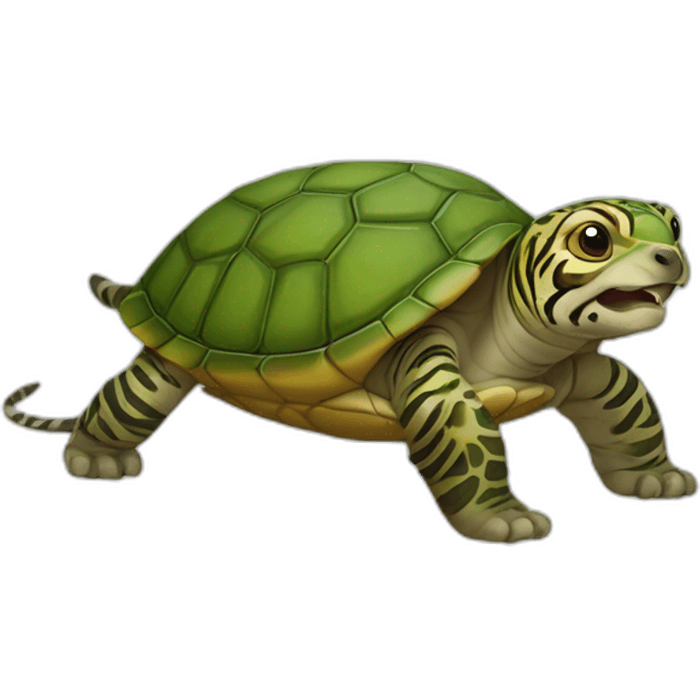 tortue sur un tigre emoji